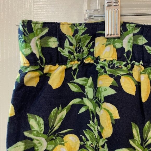 NWT - Loft full leg cropped pants in zesty lemon print; sz. XL - Picture 4 of 5